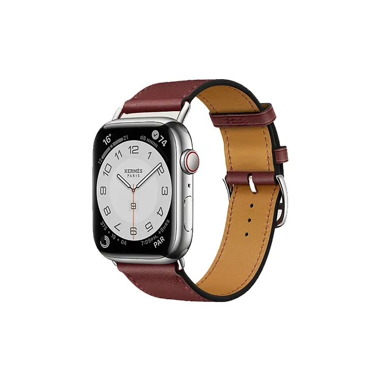 HERMES Cow Leather Watch Refurbishing 45mm Unisex Red H078801CJ55-2