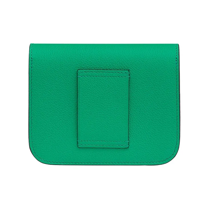 HERMES Constance Slim Evercolor Calfskin Card Holder Coin Purse Wallet Fanny Pack Women's Mint Green/Bosphorus Green-1