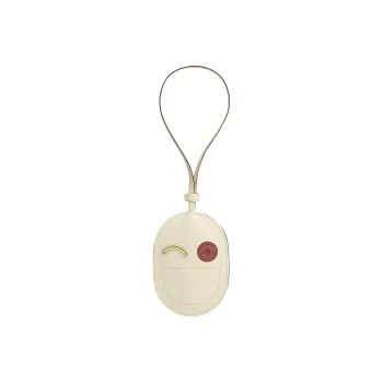 HERMES In The Loop Mysore Goat Skin Keychain Bag Accessory Women's Tender Shoot Yellow/Copper Red/Ash White