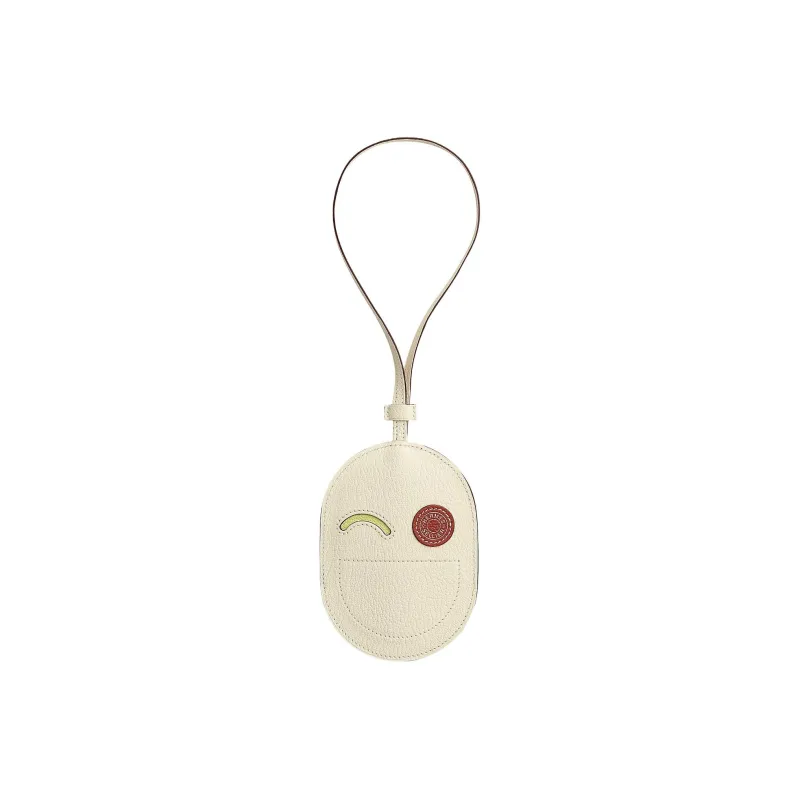 HERMES In The Loop Mysore Goat Skin Keychain Bag Accessory Women's Tender Shoot Yellow/Copper Red/Ash White-0