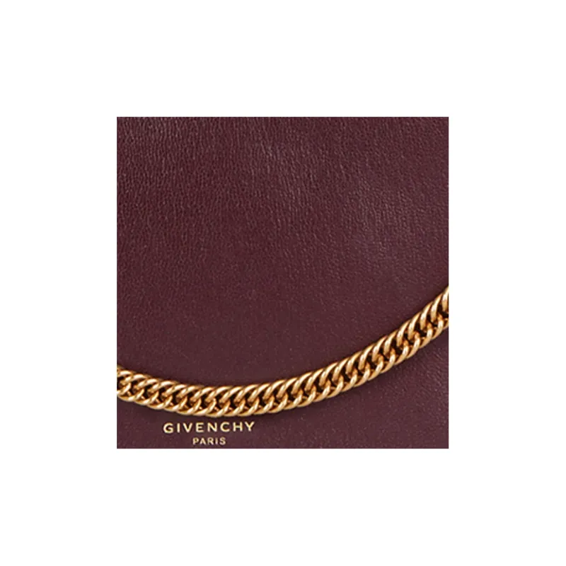 GIVENCHY Leather And Suede Crossbody Bag Women's Eggplant Purple-4