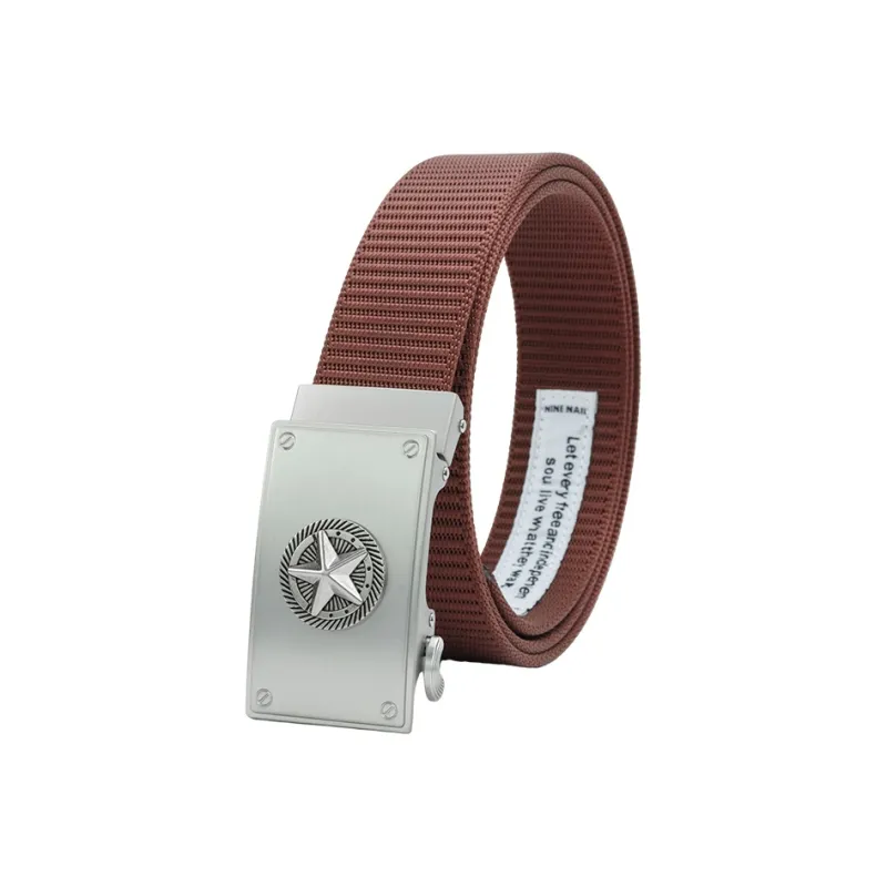 NINE NAIL Military Style Workwear Trendy Five Point Star Nylon Canvas Belt Unisex Width  3.5cm-8