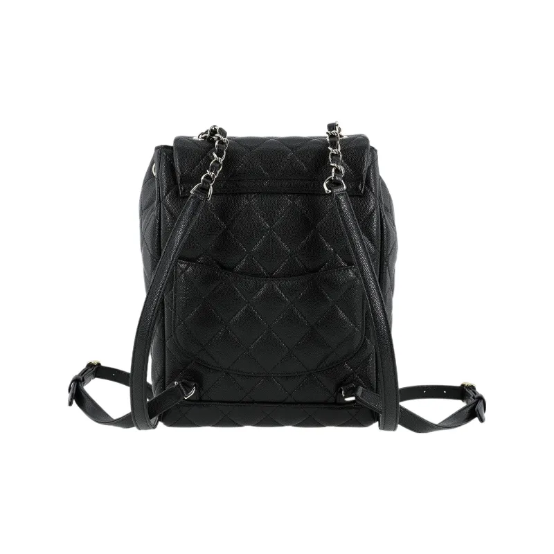 CHANEL Cow Leather Salzburg Backpack Tubas Women's Black-2