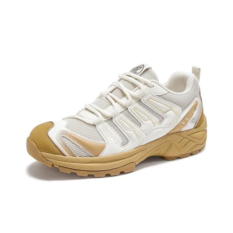 Feiyue Anti Slip Wear Resistant Low Top Casual Shoes Unisex Beige Earth Yellow-1