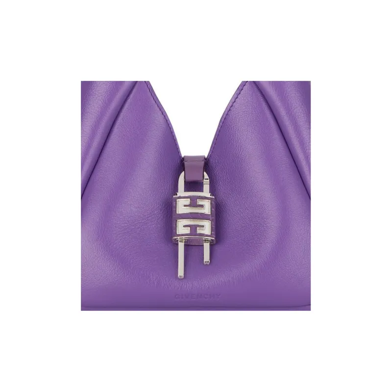 GIVENCHY Grained Calfskin Handbag Mini Women's Purple-4