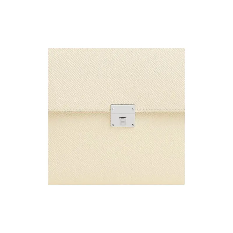HERMES Clic Epsom Calfskin Shoulder Bag Crossbody Bag Regular Women's Cream White-2