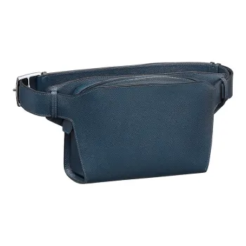 HERMES Cityslide Calfskin Fanny Pack Regular Men's Maltese Blue