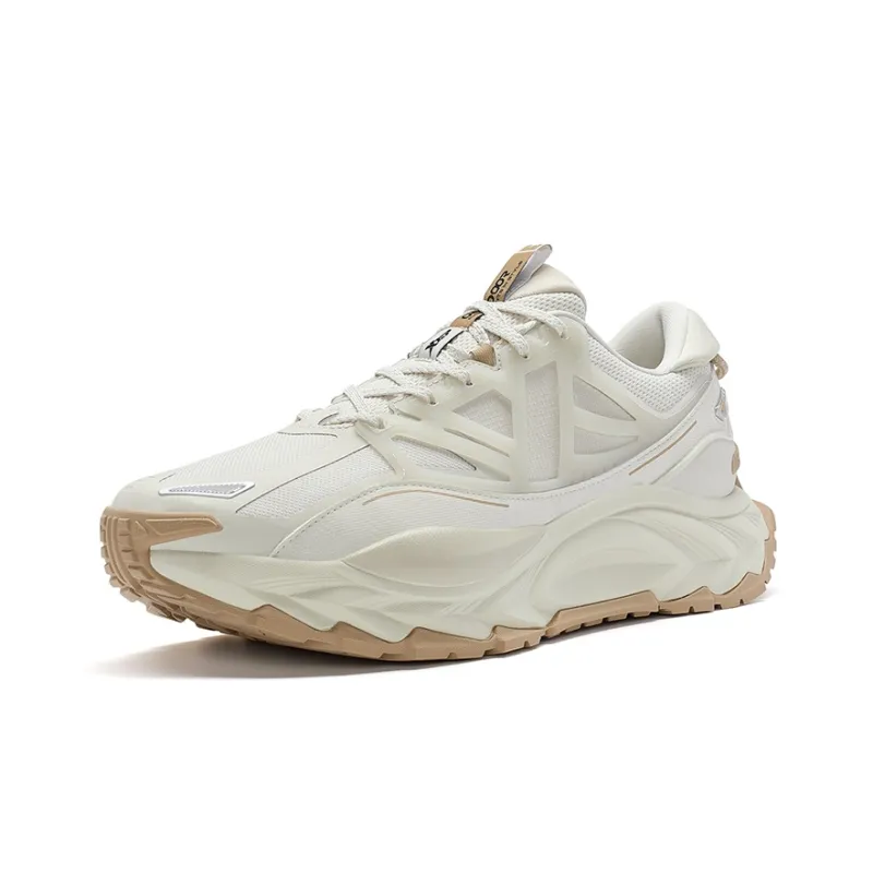 XTEP Low Top Running Shoes Men's Milk Tea White Light Dusty Khaki-1
