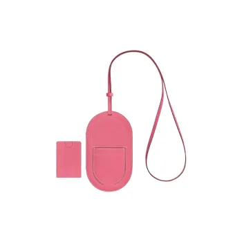 HERMES In The Loop Mysore Goat Skin Card Holder Cell Phone Pouch Large Size Women's Lipstick Powder/Brick Red