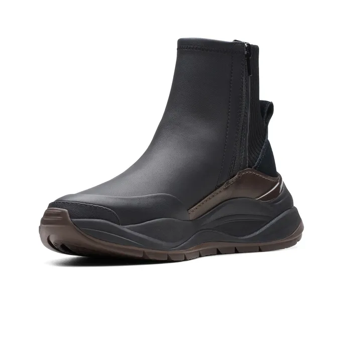 Clarks Lightweight Series Mid Top Casual Shoes Women's Black-1
