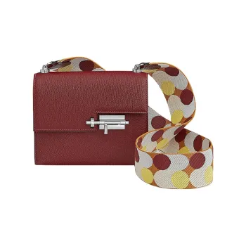HERMES Verrou Mysore Goat Skin With Canvas Handgun Bag Shoulder Bag Crossbody Bag Regular Women's 55 Hermes Red