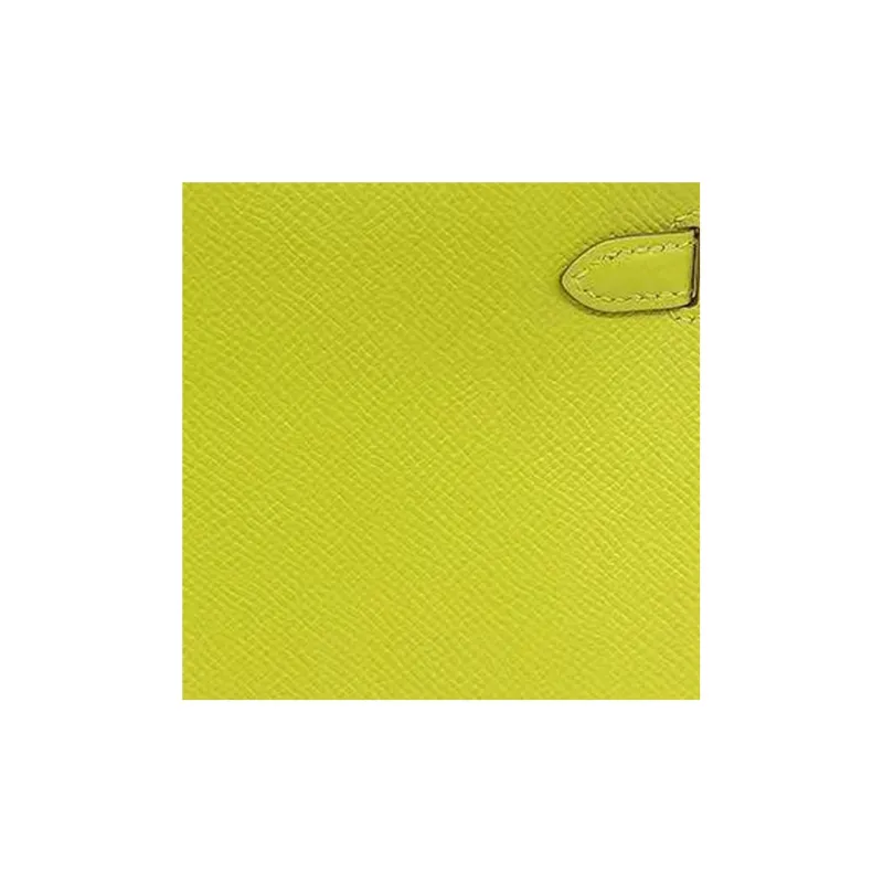 HERMES Mini Kelly 2nd Generation Epsom Leather Kelly Bag One Shoulder Handbags Mini Women's 9R Lime Lemon-5