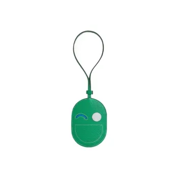 HERMES In The Loop Mysore Goat Skin Pig Nose Keychain Bag Accessory Women's Mint Green/Mermaid Blue/Misty Blue