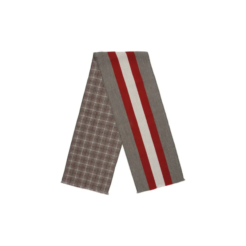BALLY Patterned jacquard Reversible Wool Scarf-0