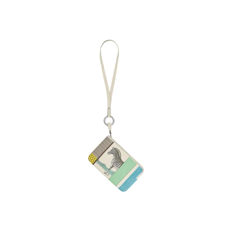 HERMES Carre Pocket Swift Calfskin Clutch Regular Women's White Gray-2