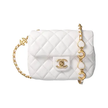 CHANEL 22K Autumn And Winter Lambskin Flap Bag, Crossbody Bag, Shoulder Bag Women's White