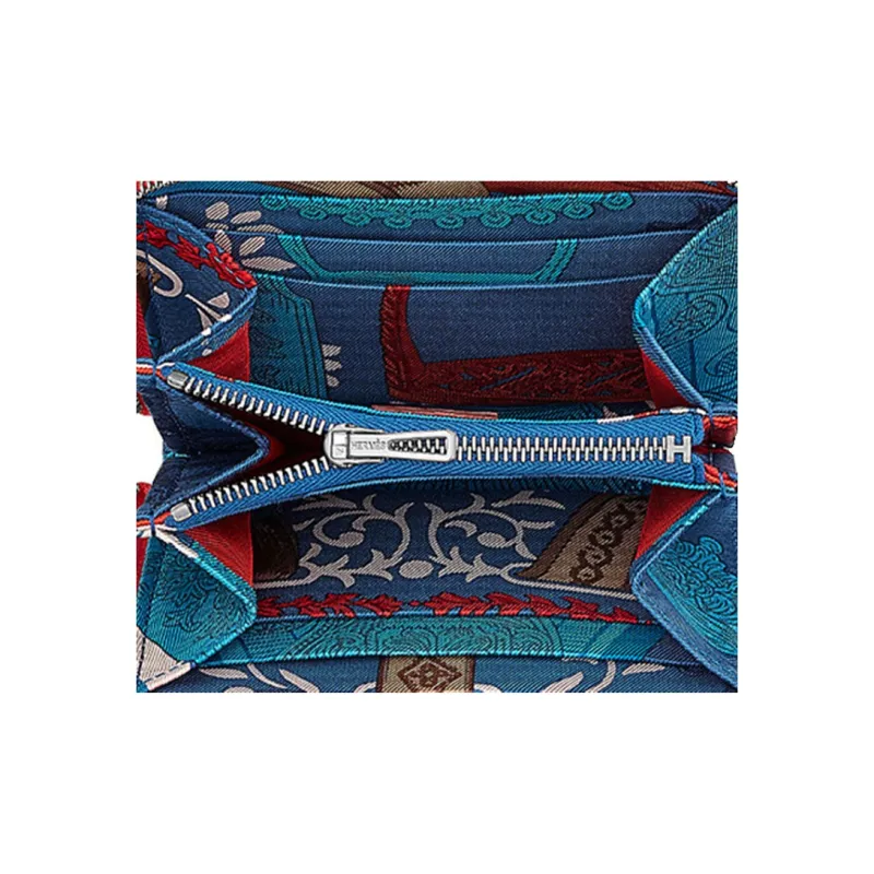 HERMES Silk'In Epsom Calfskin Coin Purses Wallets Women's Orange-2