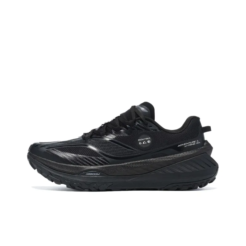 LiNing Cushioning Wear Resistant Low Top Casual Running Shoes Men's Black-0