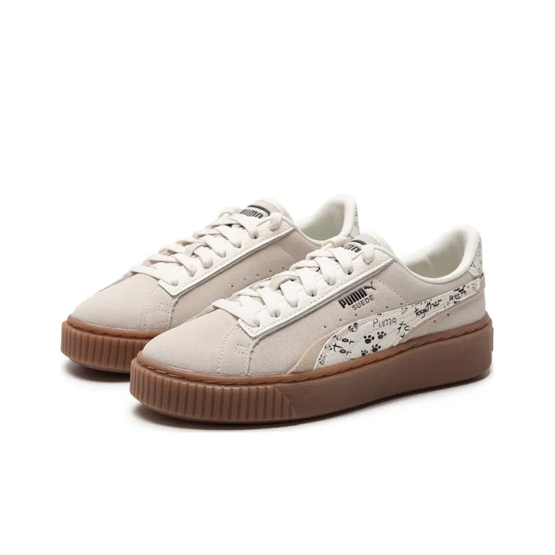 PUMA Suede Platform Draw 'Beige White' Women's-1