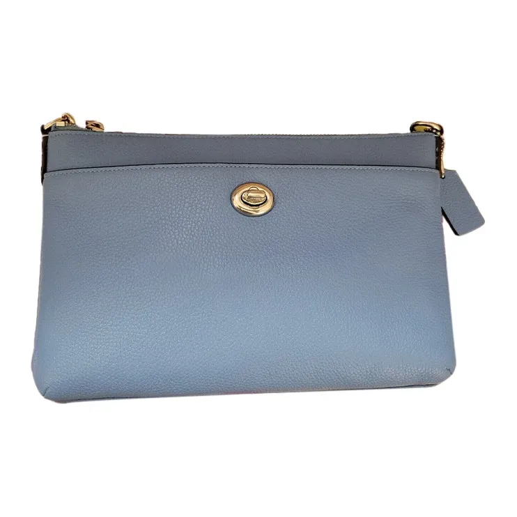 COACH Leather Shoulder Bag Crossbody Bag Women's Blue-2