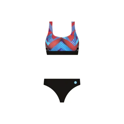 SISII LEE Two-Piece Swimsuits Women's Lute Blue/Red Combination