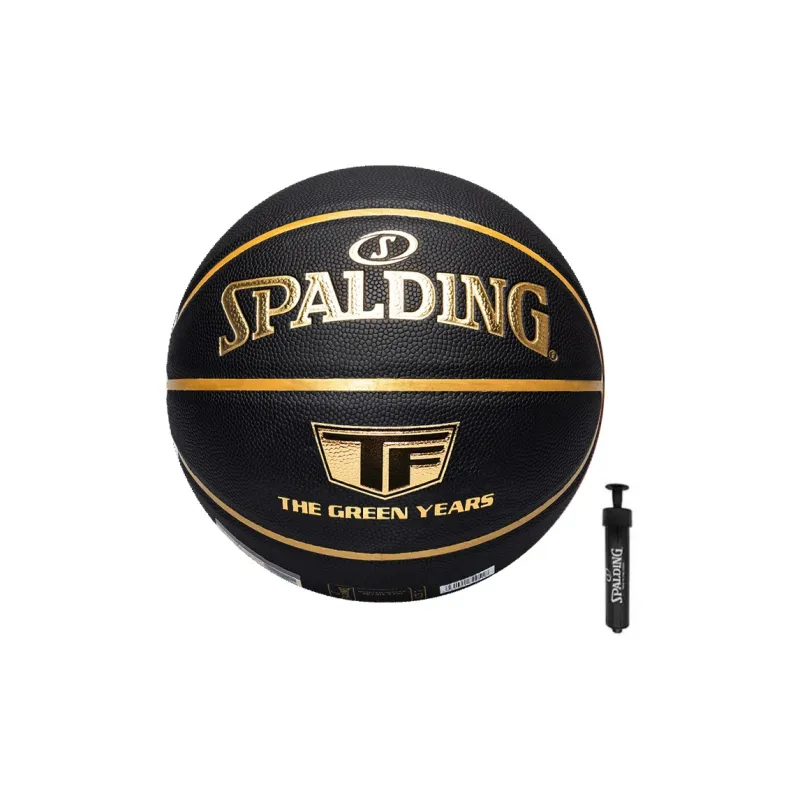 SPALDING PU Basketball Black Gold Size 7 Ball Training-0