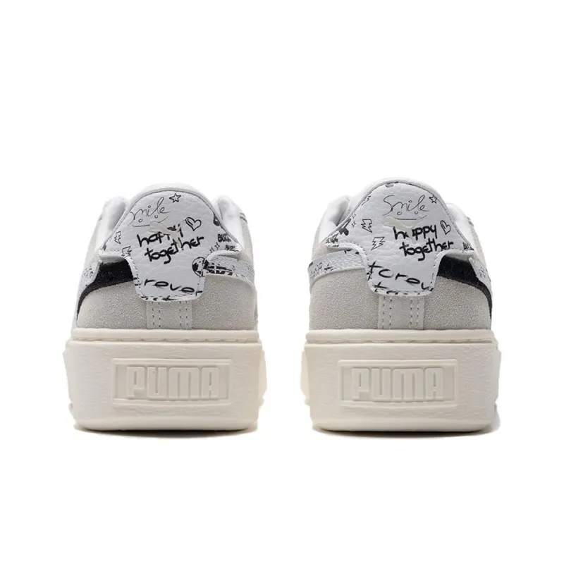 PUMA Suede Platform Draw 'Grey White' Women's-3