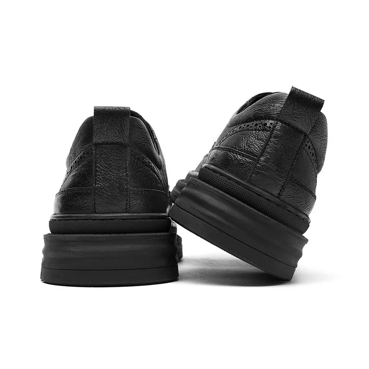 SEPTWOLVES Dress Shoes Men Low Top Black/Khaki-4