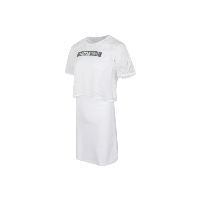 Adidas Neo Short Sleeved Dresses Women's White-2