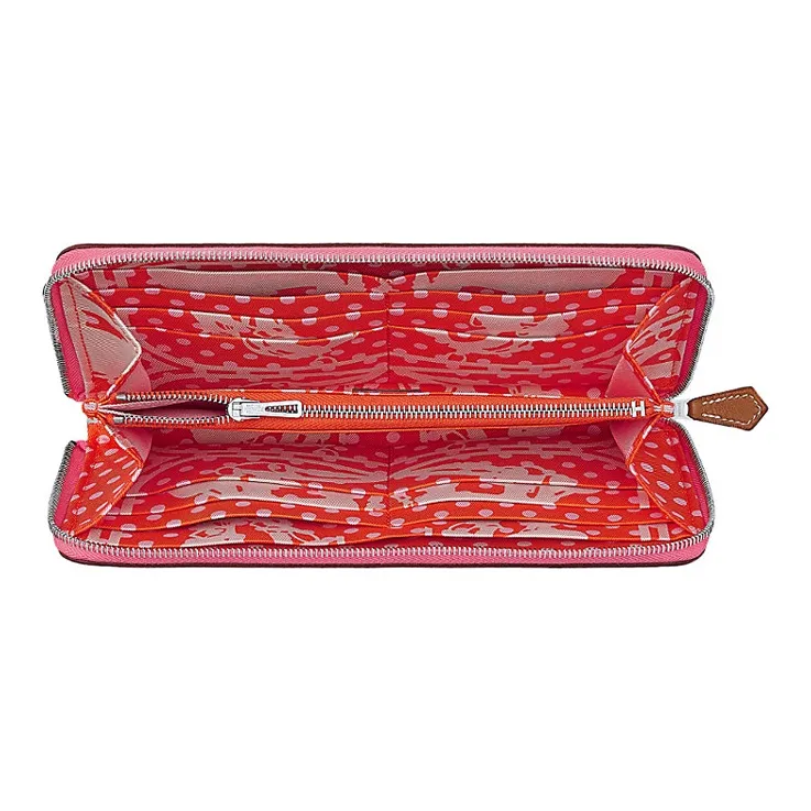 HERMES Silk'In Epsom With Barenia Calfskin Wallet Women's Multicolor-1
