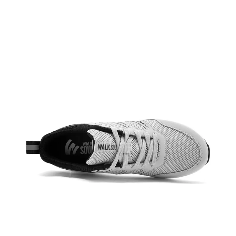 WALK SOUL Non-slip Wear-resistant Shock Absorption Low-Top Running Shoes Men's Black-3