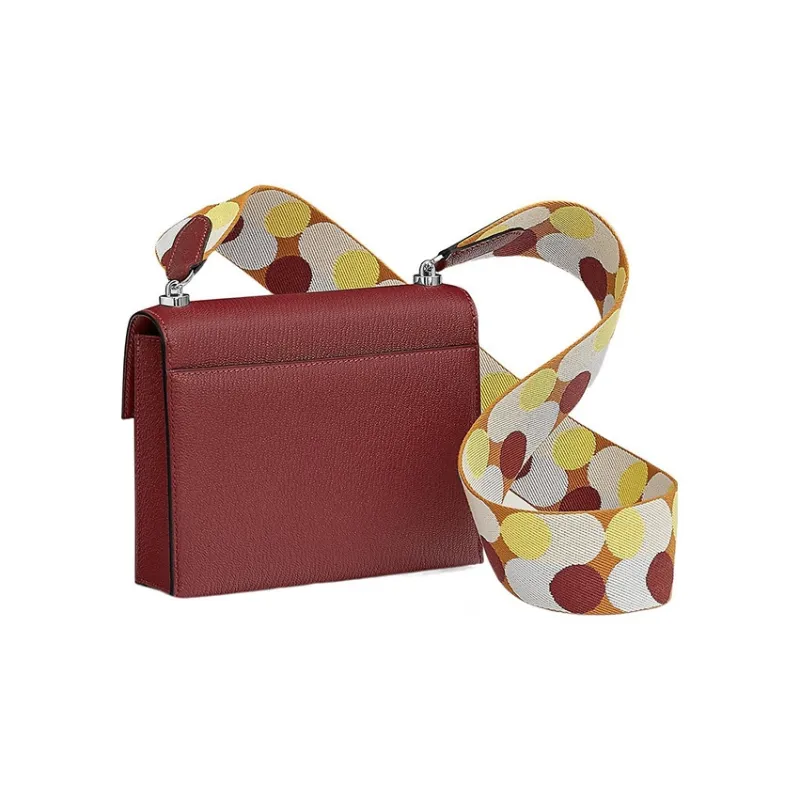 HERMES Verrou Mysore Goat Skin With Canvas Handgun Bag Shoulder Bag Crossbody Bag Regular Women's 55 Hermes Red-2