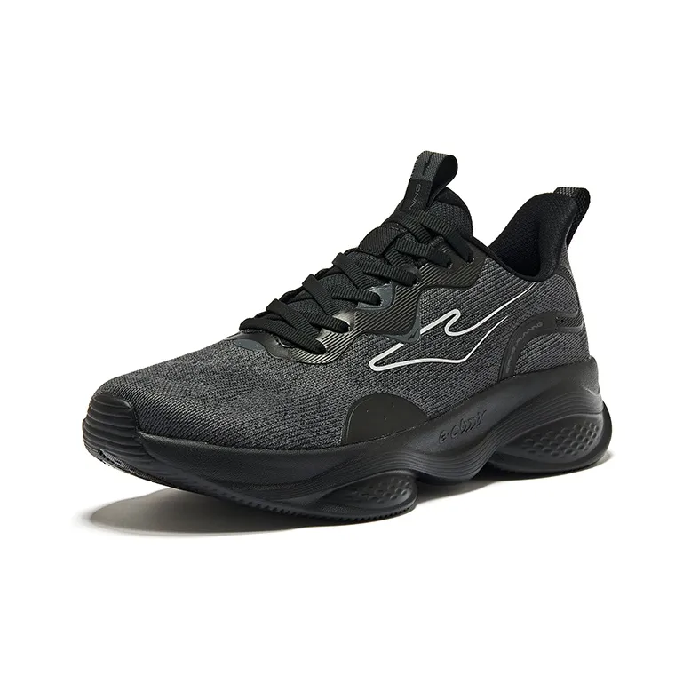 Erke Bullet 1.0 Cushioning Anti Slip Wear Resistant Breathability Low Top Running Shoes Men's Jet Black Bright Silver-2