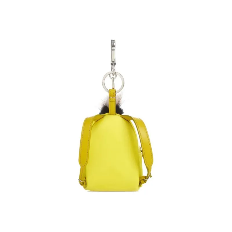 FENDI Nylon And Nappa Leather Accessory Backpack Regular Women's Yellow-4