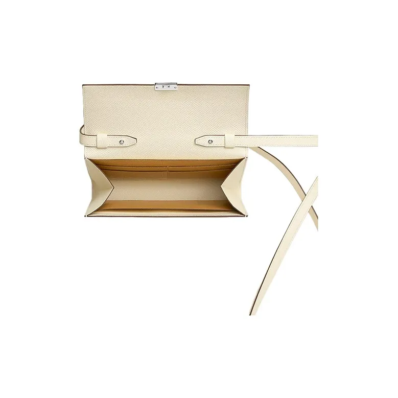 HERMES Clic Epsom Calfskin Shoulder Bag Crossbody Bag Regular Women's Cream White-1