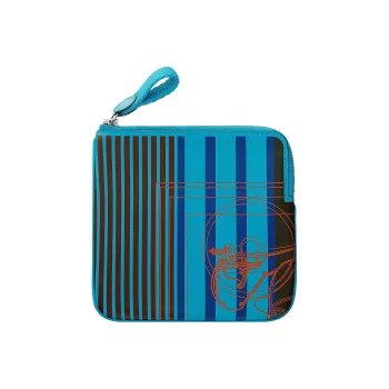 HERMES Carre Pocket Swift Calfskin Long Handle Clutch Regular Women's Orange Blue