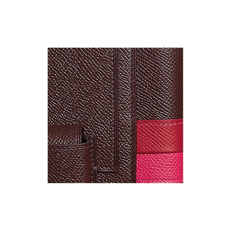 HERMES Epsom Calfskin One Shoulder Crossbody Cell Phone Pouch Women's Maroon/Cassock Red/Bright Pink-2