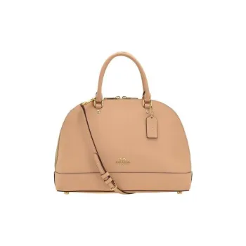 COACH Sierra Cross Grain Leather Shoulder Bag, Crossbody Bag, Handbag Large Size Women's Light Umber