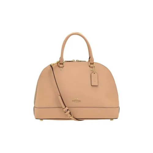 COACH Sierra Cross Grain Leather Shoulder Bag, Crossbody Bag, Handbag Large Size Women's Light Umber