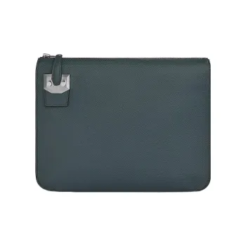 HERMES Epsom Calfskin Clutch Small Size Men's Hurricane Blue