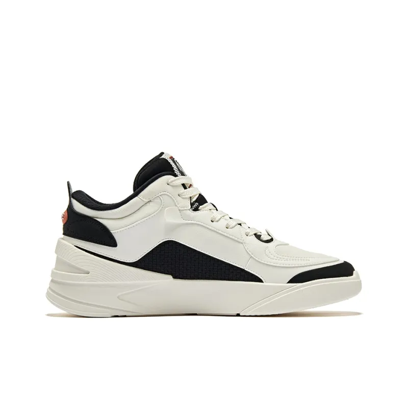 Erke Roam Anti Slip Wear Resistant High Top Skateboard Shoes Men's White Black-1