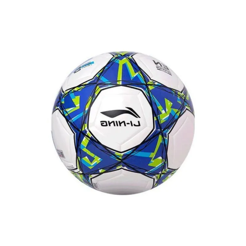 LiNing Size 5 Soccer TPU Machine Stitched Soccer Ball Unisex White Green Blue-3