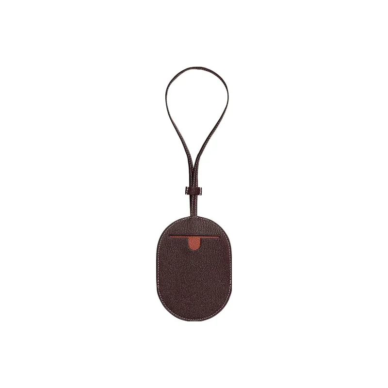 HERMES In The Loop Mysore Goat Skin Pig Nose Keychain Bag Accessory Women's Saddle Brown/Copper Red/Electric Blue-2