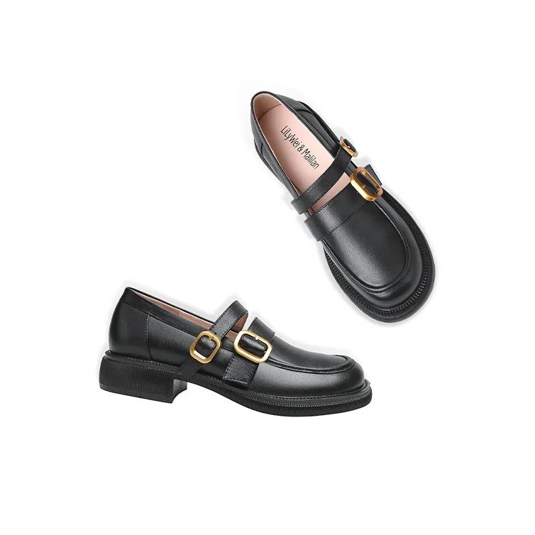 Lily Wei Loafers 3.5cm Women's Black-4