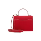 MCM Patricia Visetos Cow Leather Shoulder Bag Crossbody Bag Handbag Regular Women's Beige/Red