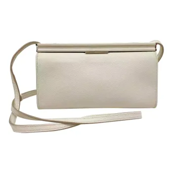 HERMES Clic Evercolor Calfskin Shoulder Bag, Crossbody Bag Regular Women's 8L Beton Glacier White