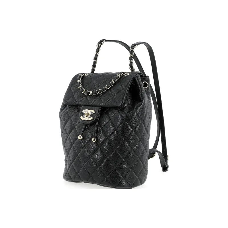 CHANEL Cow Leather Salzburg Backpack Tubas Women's Black-1