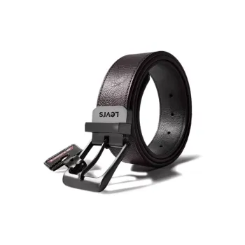 Levis Double-Sided Decoration Pin Buckle Leather Belts Men's Black/Brown Width 3.7CM