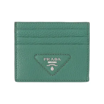 PRADA Saffiano Leather Card Holder Women's Sage Green