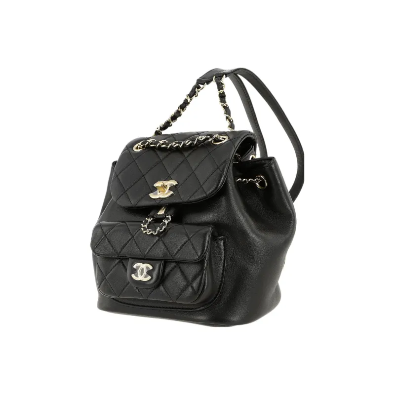 CHANEL Duma Sheepskin Backpack Women's Black-1